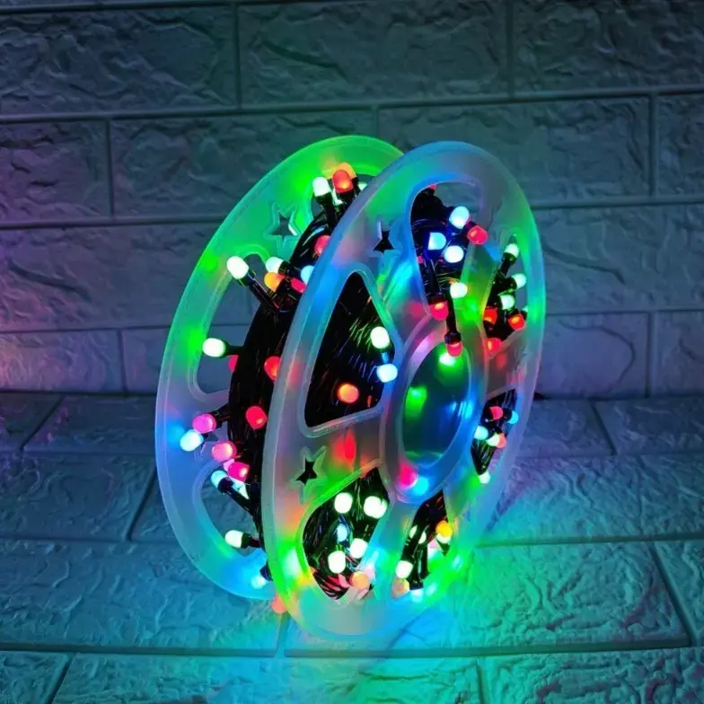 Black Wire Fancy Frosted Led Series String Lights 8mm Pixel